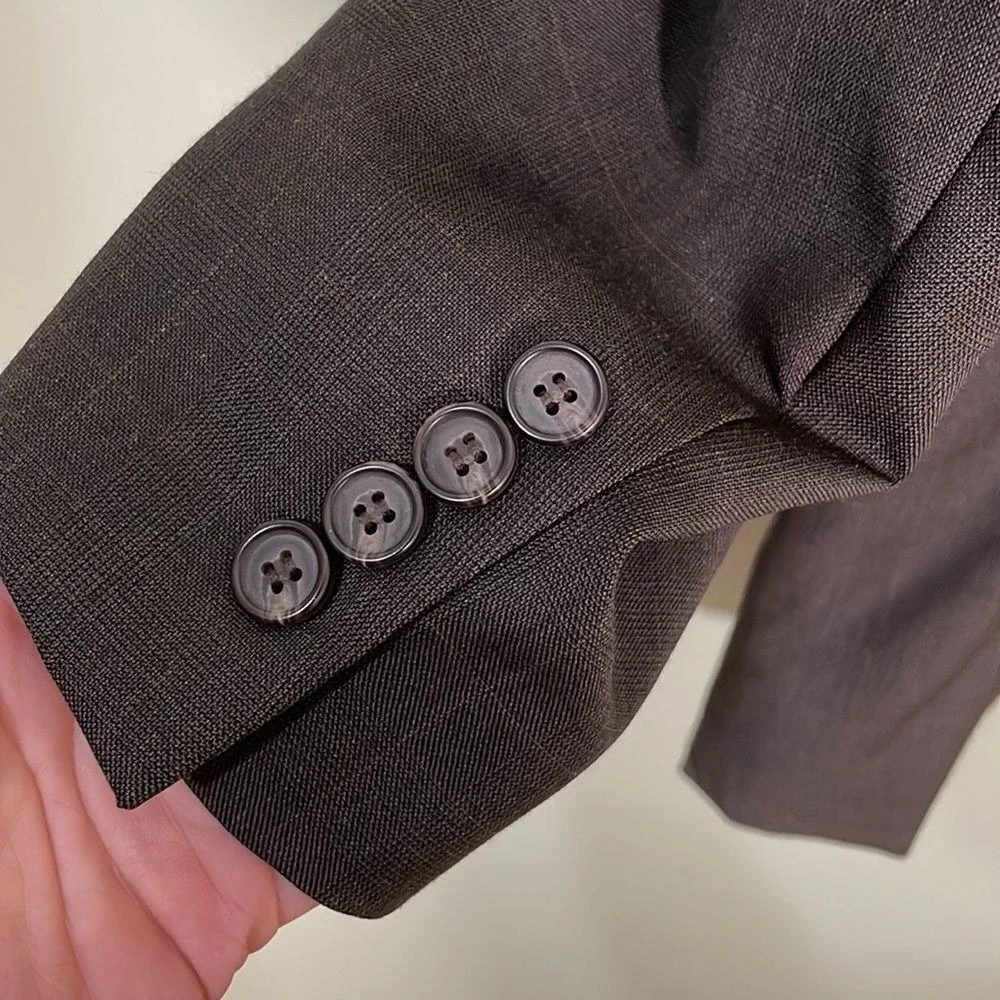Lauren Ralph Lauren‎ Two Button 100% Wool Blazer Sports Coat Brown Mens Size 41R